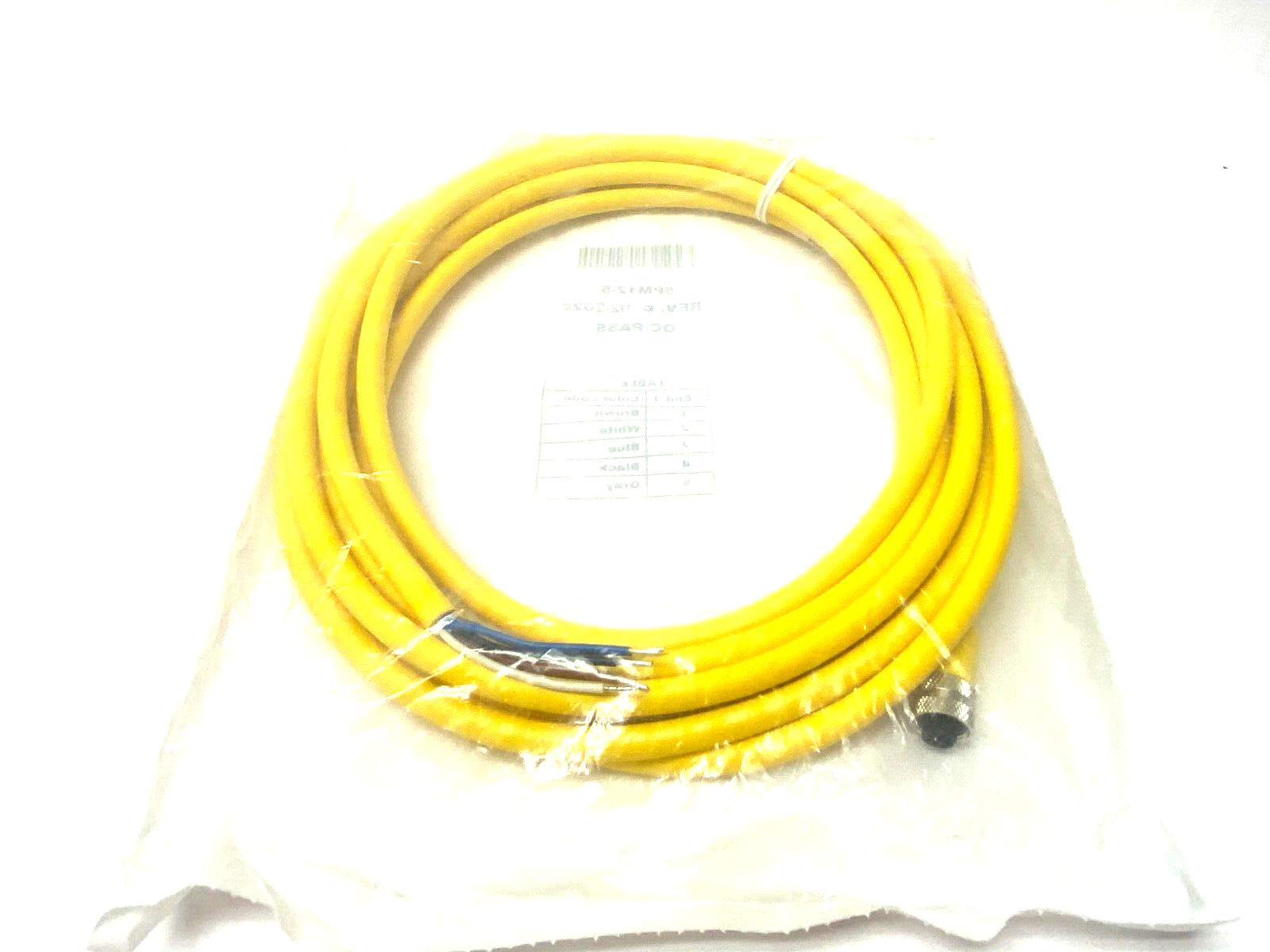 Smart Vision Lights 5PM12-5 Single Ended 5-Pin M12 Female to Leads 5m Length - Maverick Industrial Sales