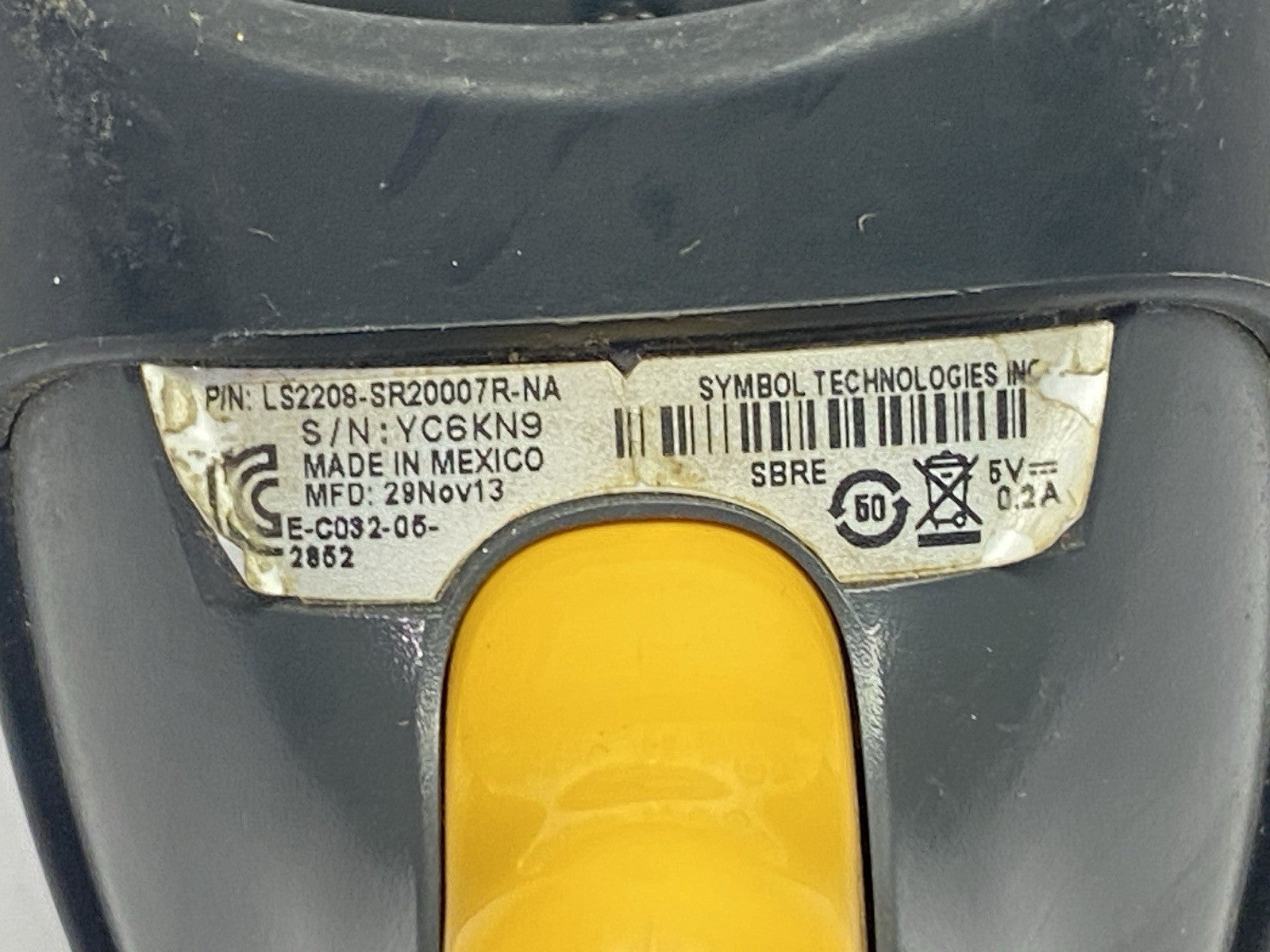 LS2208-SR20007R-NA | Symbol Barcode Label Scanner w/ CBA-U21-S07ZAR Cable - Used - Maverick Industrial Sales