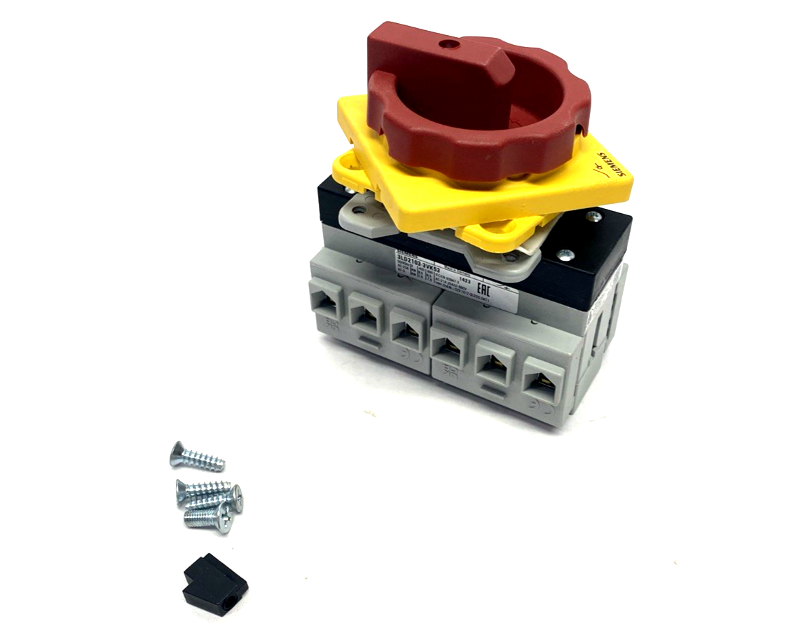 Siemens 3LD2103-3VK53 Rotary Switch Disconnector 6P 25A, AC-23A 400V 9.5kW - Maverick Industrial Sales