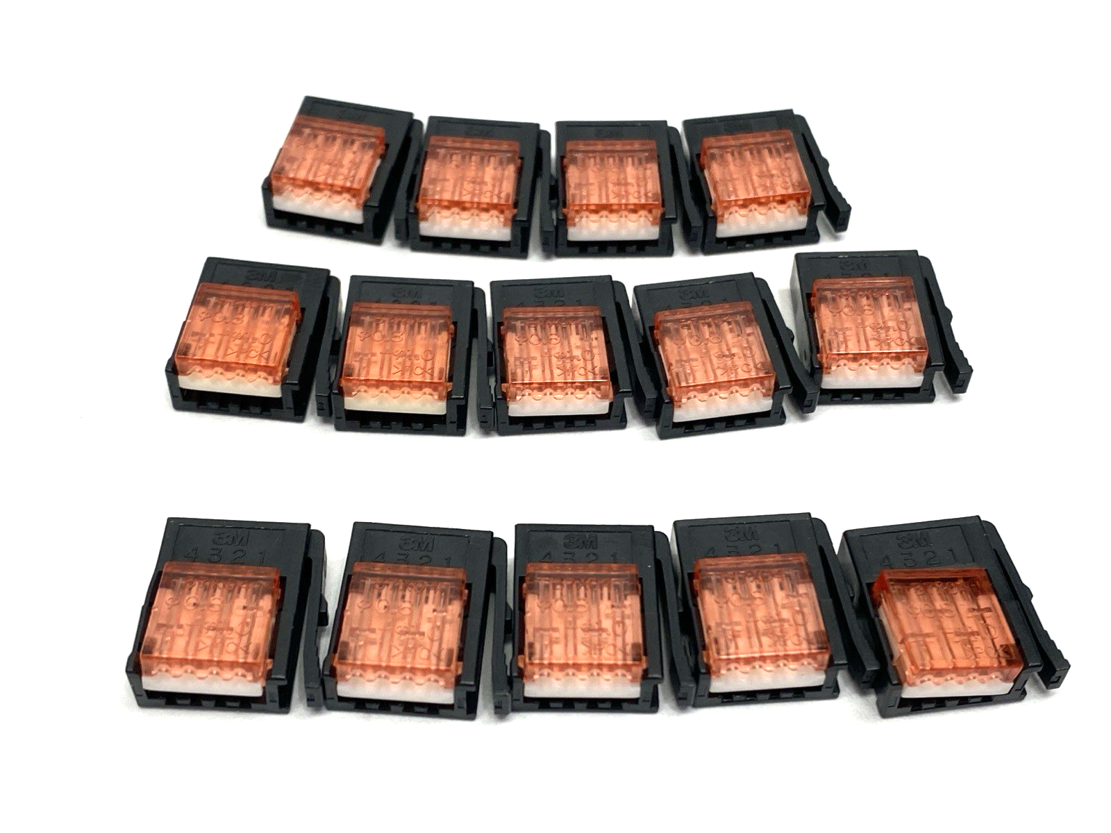 3M 37104-3101-000 FL Red Mini-Clamp Plug Connector 4-Pin 24-26 AWG LOT OF 14 - Maverick Industrial Sales