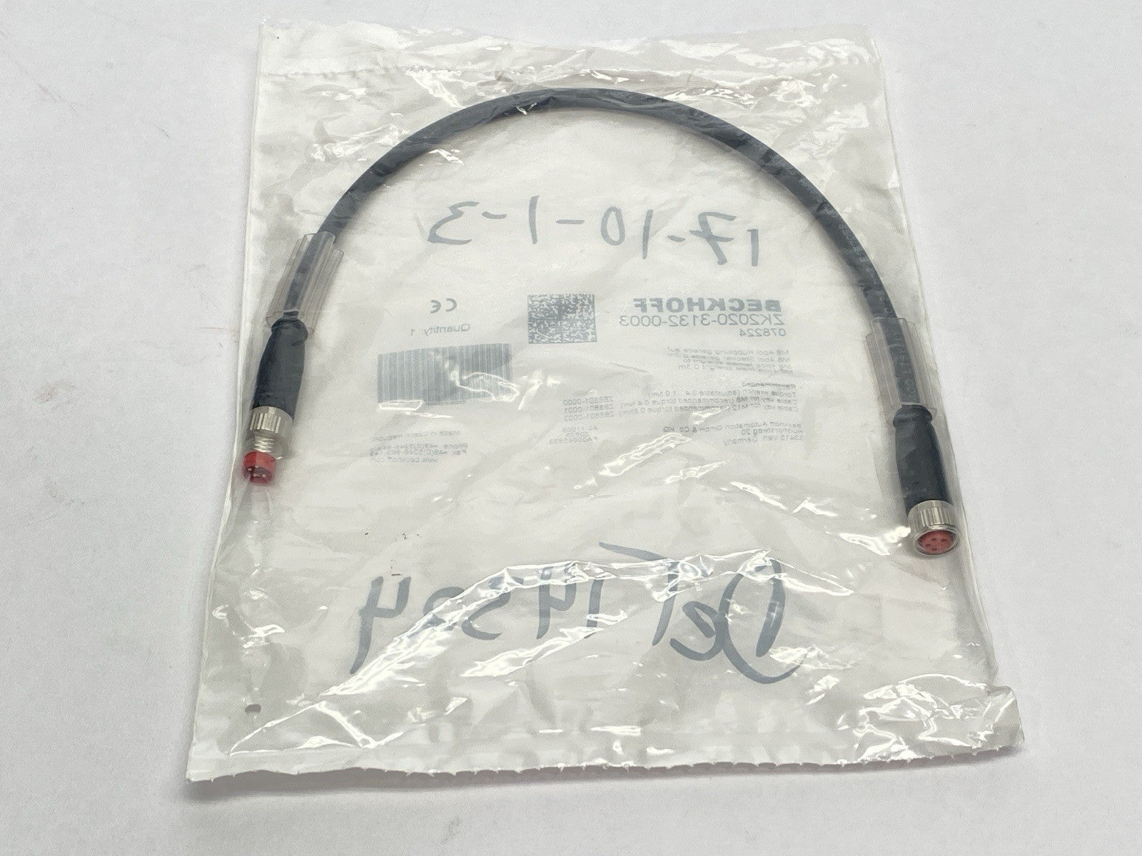 Beckhoff ZK2020-3132-0003 Power Cable Male/Female M8 4-Pin 0.3m 078224 - Maverick Industrial Sales