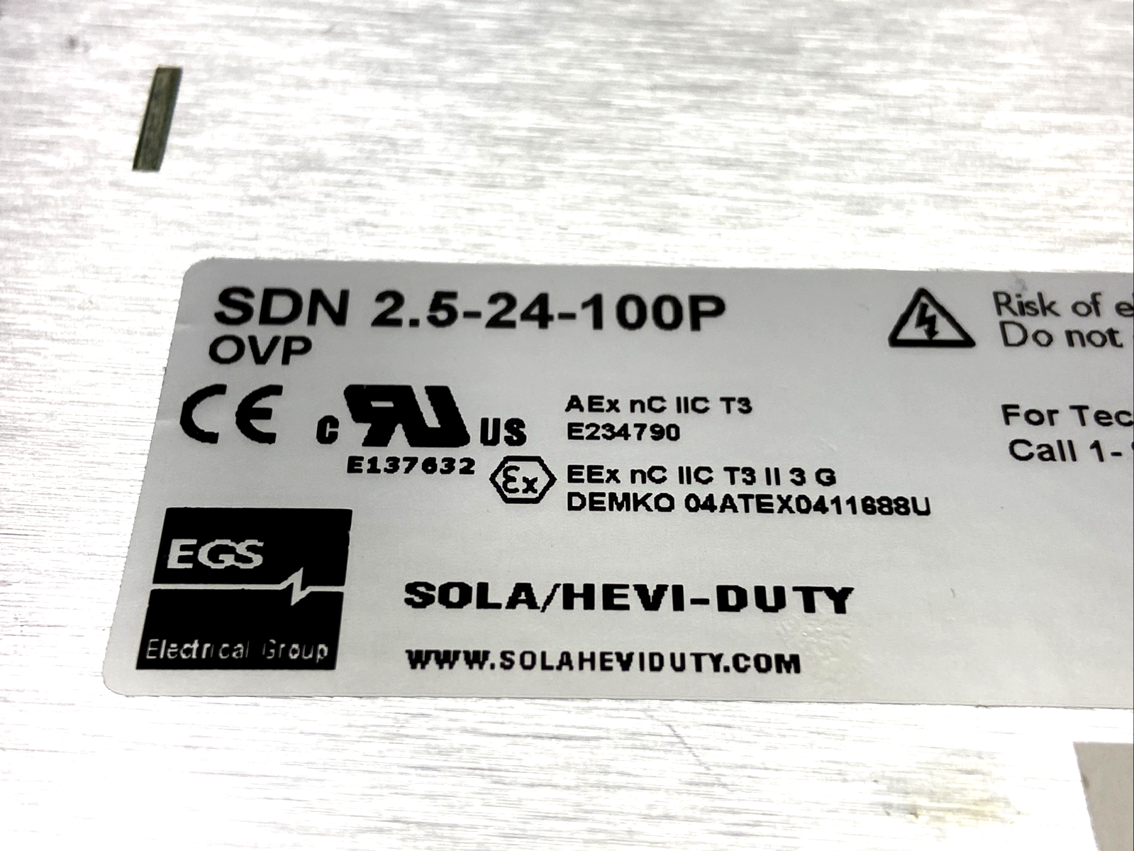 SolaHD SDN2.5-24-100P Power Supply AC-DC 24V 2.5A 85-132/176-264V - Maverick Industrial Sales