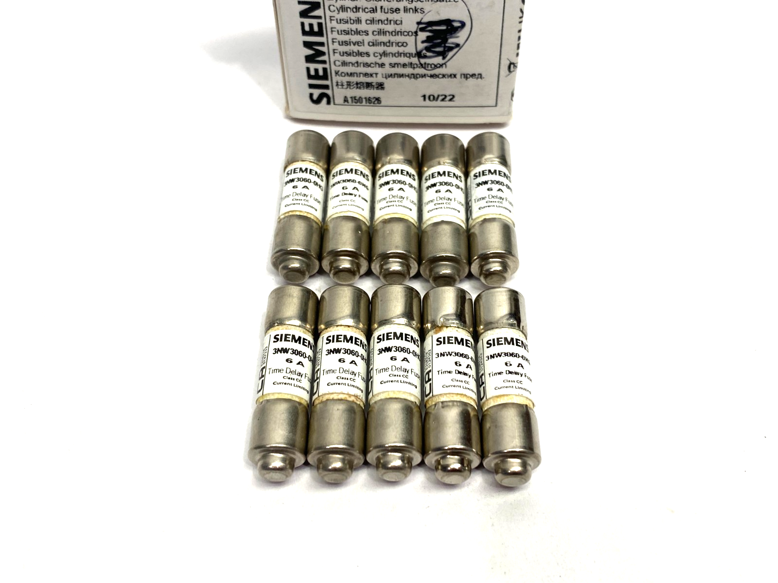 3NW3060-0HG | Siemens SENTRON Cylindrical Fuse, Slow-Blow, 6A, BOX OF 10- New – Open box - Maverick Industrial Sales