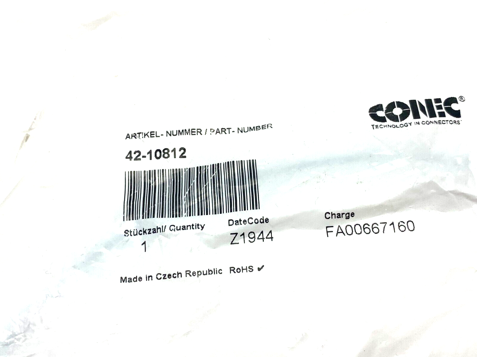 Conec 42-10812 Double-Ended Cordset 3-Pin Male to Female - Maverick Industrial Sales