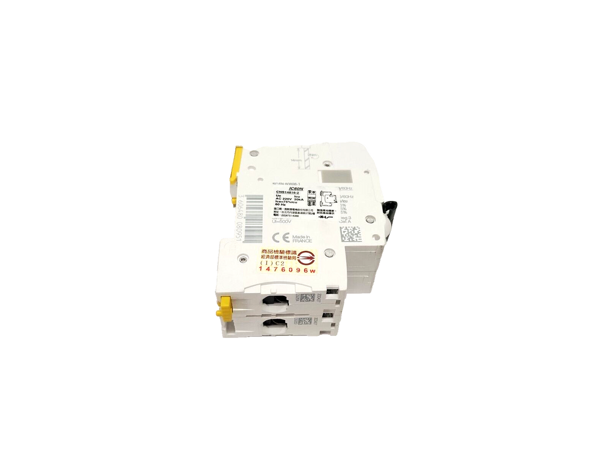 A9F75216 | Schneider Electric iC60N Mniature Circuit Breaker 2P 16A D-Curve - Used - Maverick Industrial Sales