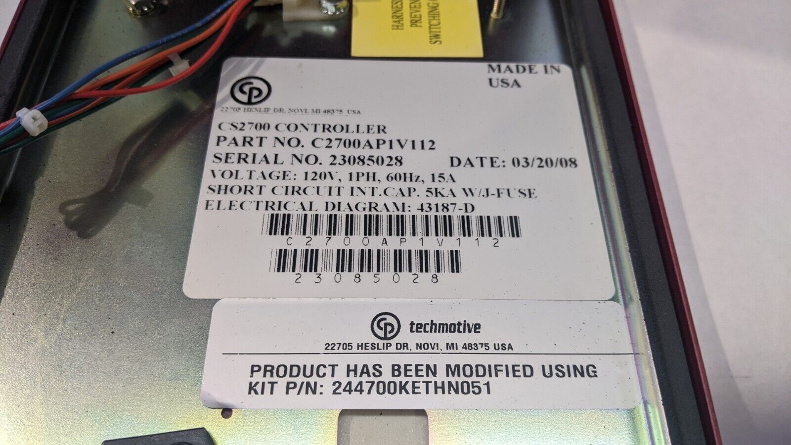 CP TechMotive CS2700AP1V112 Tool Controller CS2700 Modified w/ 244700KETHN051 - Maverick Industrial Sales