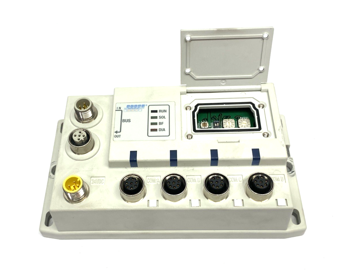 SMC EX500-GPR1A PROFIBUS Serial Interface IO Unit, 64/64 MISSING FRONT SCREWS - Maverick Industrial Sales