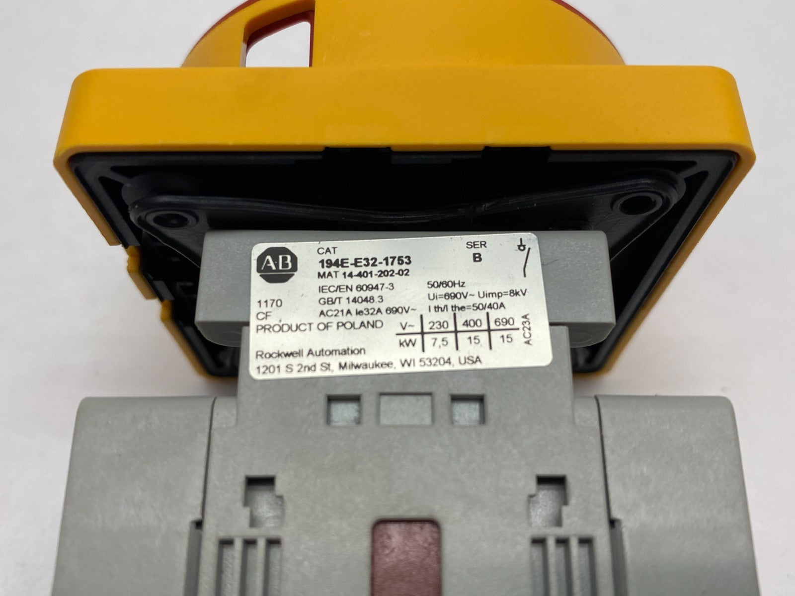 194E-E25-1753 | Allen Bradley Ser. B Disconnect Load Switch 3-Pole - New Other - Maverick Industrial Sales