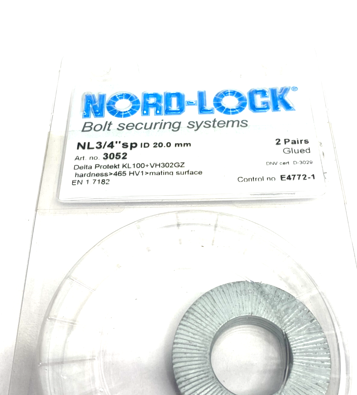 Nord-Lock 3052 Steel Lock Washer NL3/4"sp ID 20.0mm 2 PAIRS - Maverick Industrial Sales