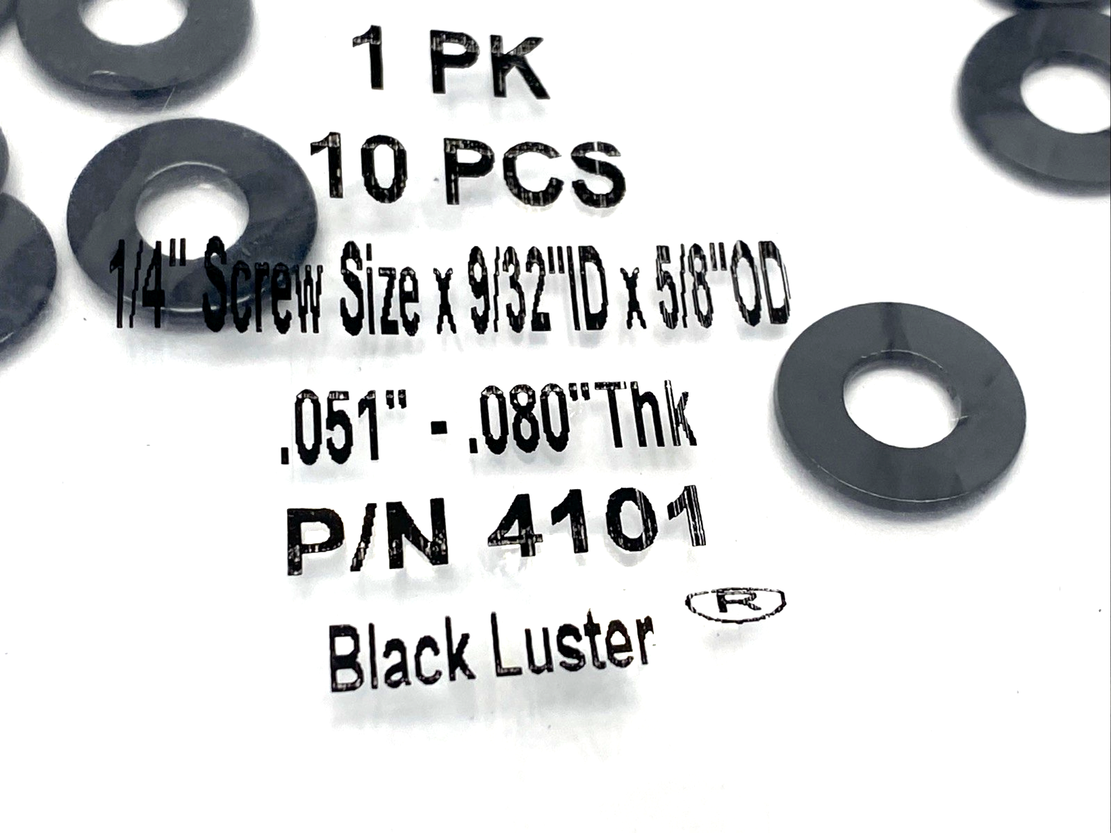 91434A115,4101 | 91434A115 Black Luster Washer for 1/4" Screw, 9/32" ID x 5/8" OD 4101 LOT OF 20 - New – Open box - Maverick Industrial Sales