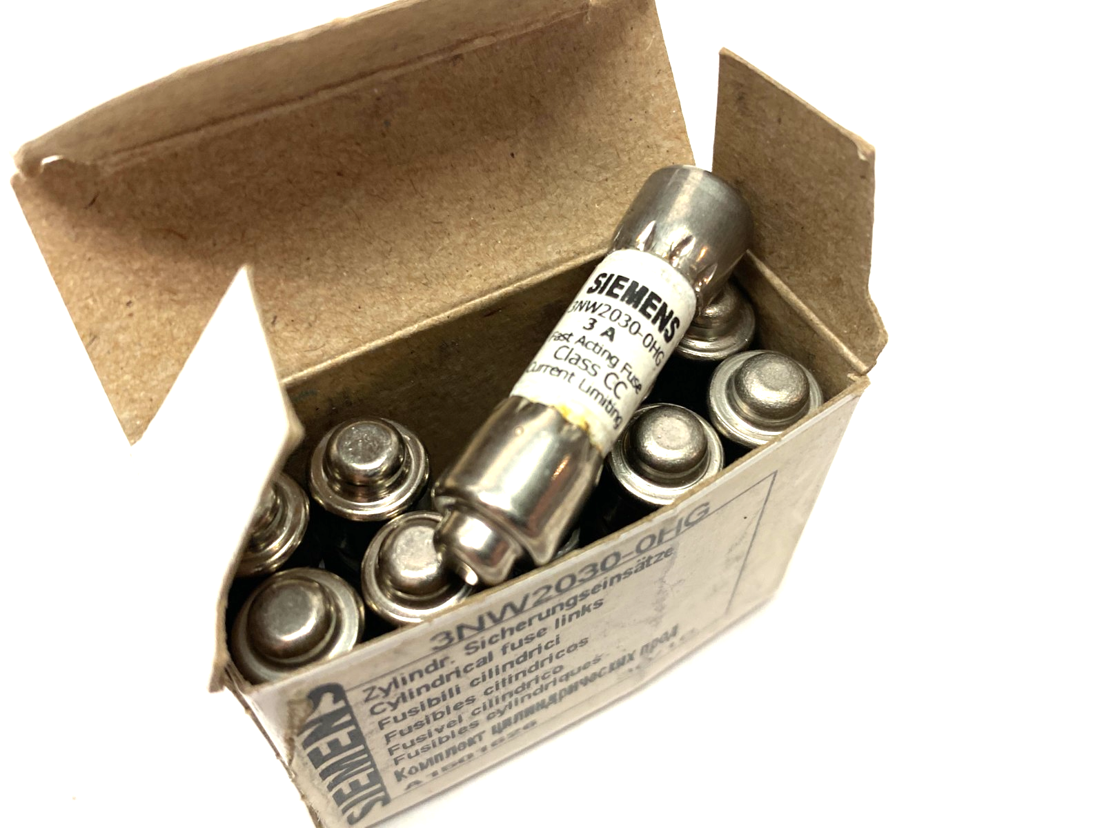 3NW2030-0HG | Siemens SENTRON Cylindrical Fuse, Slow-Blow, 3A, BOX OF 10 - New – Open box - Maverick Industrial Sales