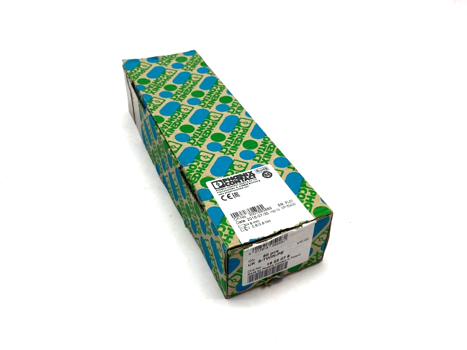 Phoenix Contact UK 5-TWIN-PE Ground Terminal Block 6.2mm Width 1923076 BOX OF 50 - Maverick Industrial Sales