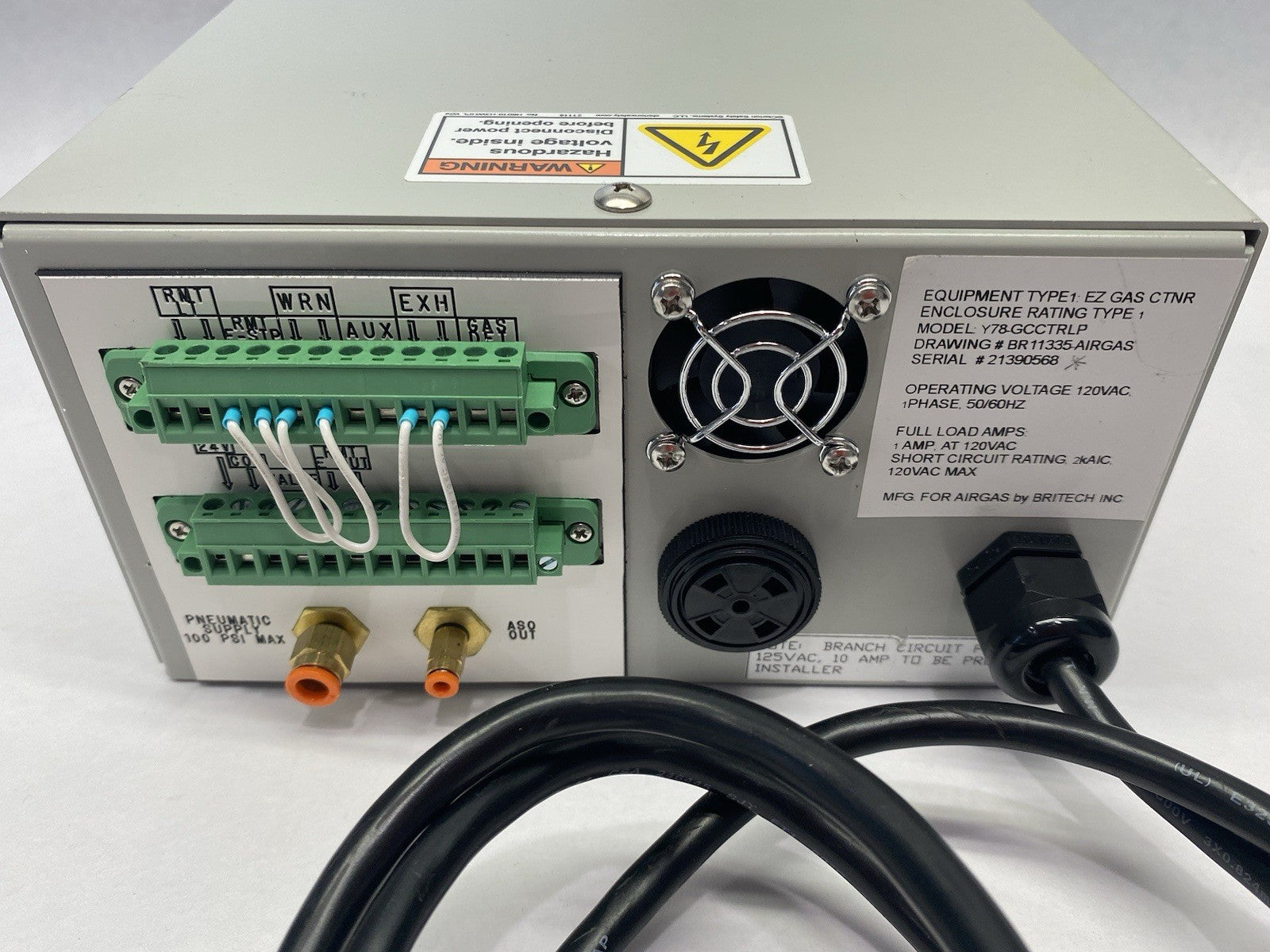 Y78-GCCTRLR | Airgas Gas Cabinet Controller Unit EZ GAS CONTROLLER - Used - Maverick Industrial Sales