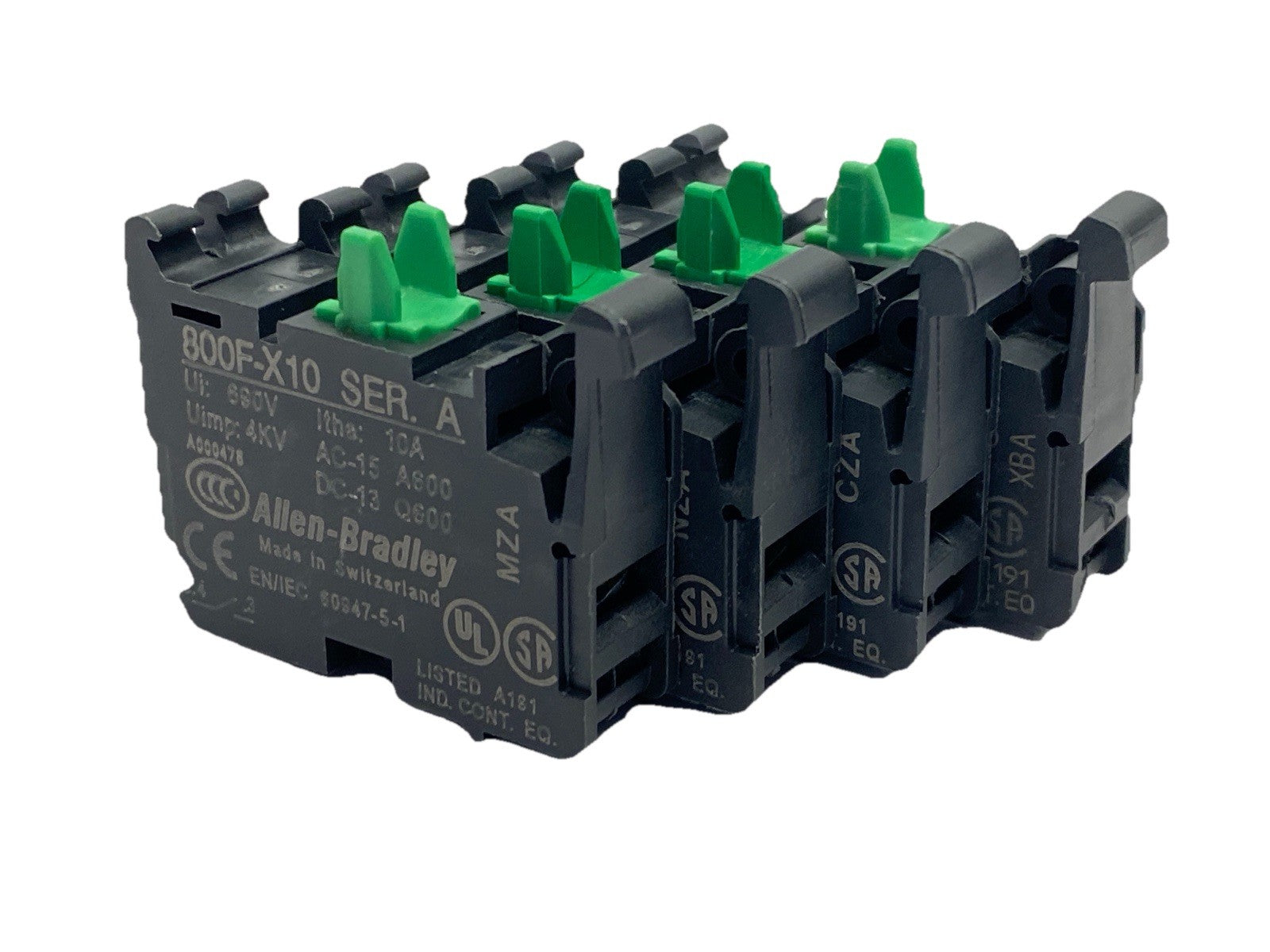 Allen Bradley 800F-X10 Ser A Contact Block 22.5mm LOT OF 4 - Maverick Industrial Sales