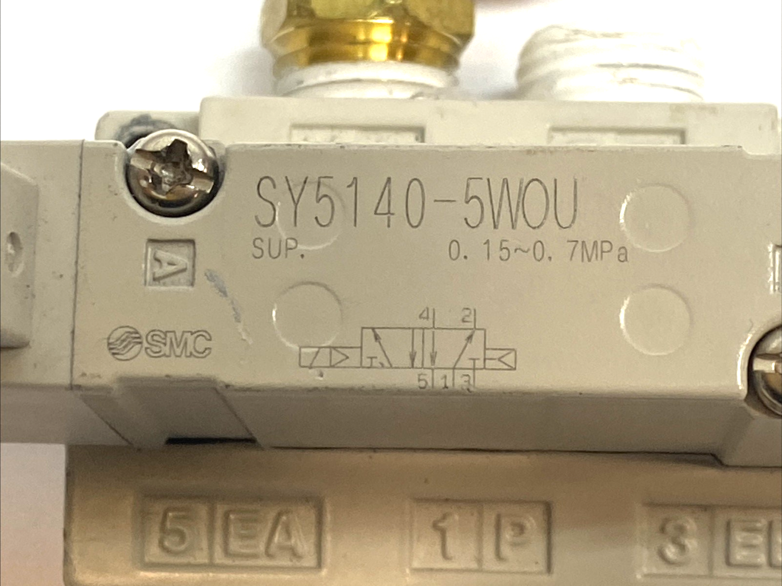 SMC SY5140-5WOU Solenoid Valve 2-Pos 5-Port Single 24VDC M8 Base Mounted - Maverick Industrial Sales