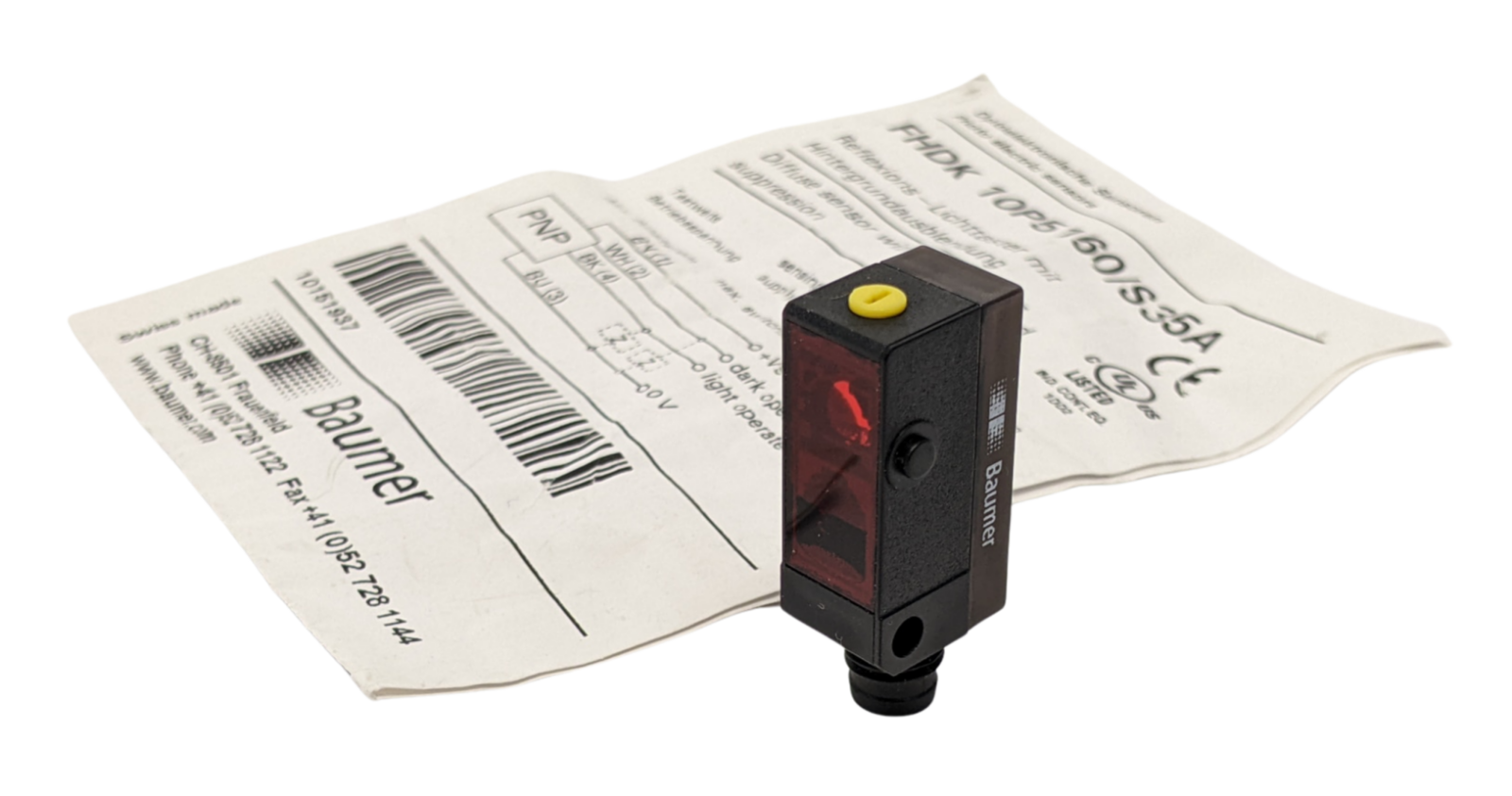 FHDK 10P5160/S35A | Baumer Diffuse Sensor w/ Background Suppression 10151937 - New Other - Maverick Industrial Sales