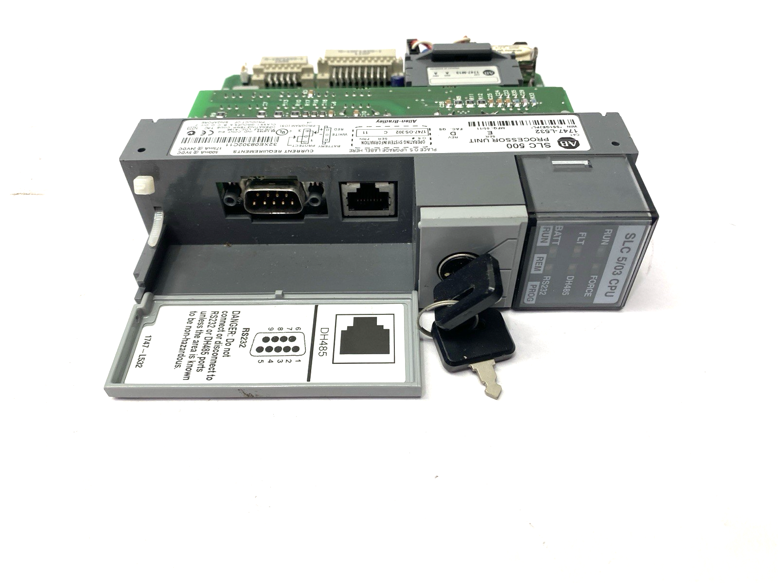1747-L532 | Allen Bradley Ser. E Rev. D SLC 500 Processor Unit 1747-OS302 Ser. C - For parts or not working - Maverick Industrial Sales