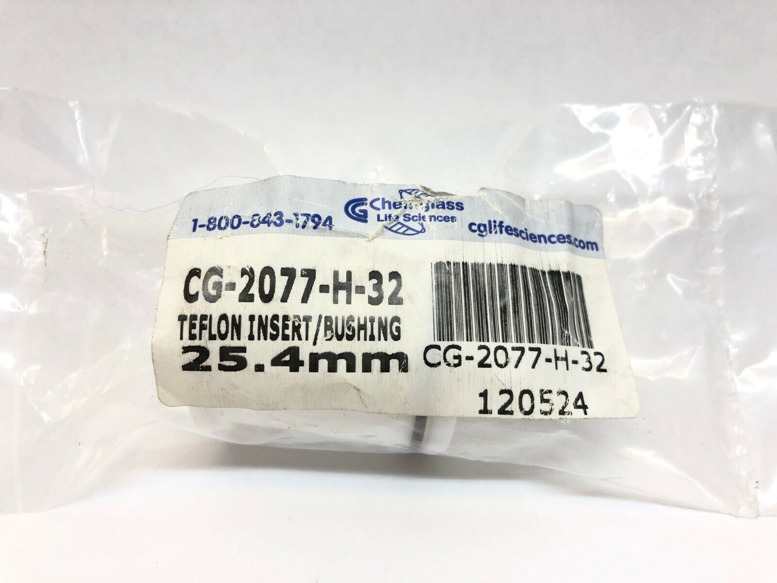 Chemglass CG-2077-H-32 Teflon Insert/Bushing, 25.4mm - Maverick Industrial Sales
