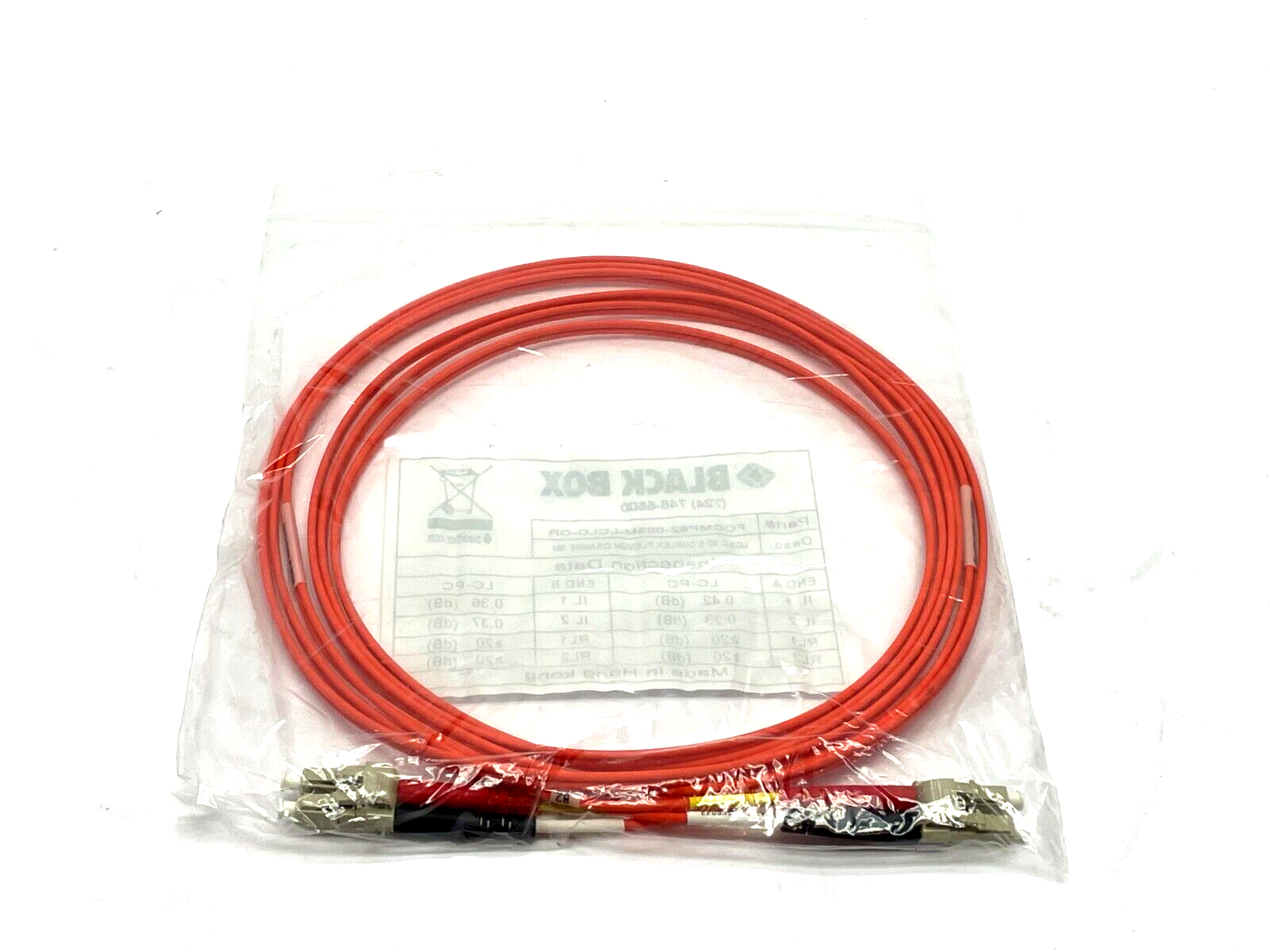 Black Box FOCMP62-003M-LCLC-OR Fiber Patch Cable 3m Length - Maverick Industrial Sales
