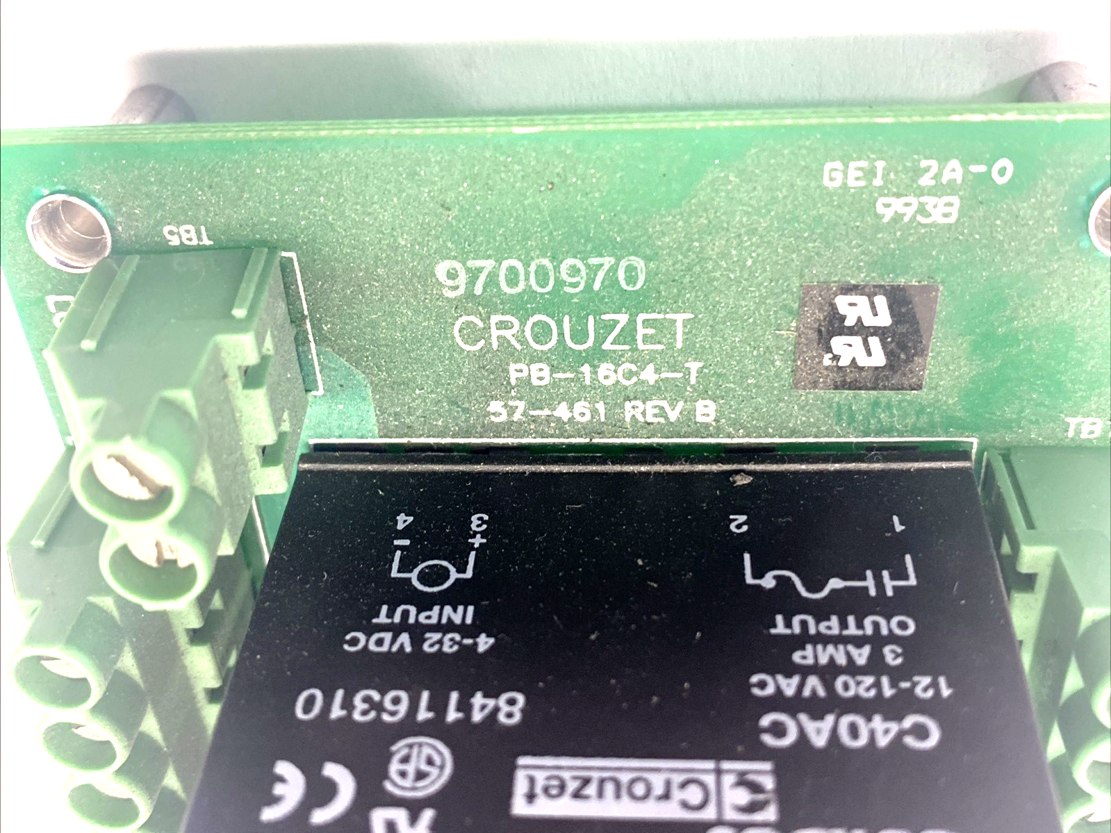 Crouzet PB-16C4-T I/O Module Board 57-461 Rev B w/ Modules C40AC & C40DC - Maverick Industrial Sales