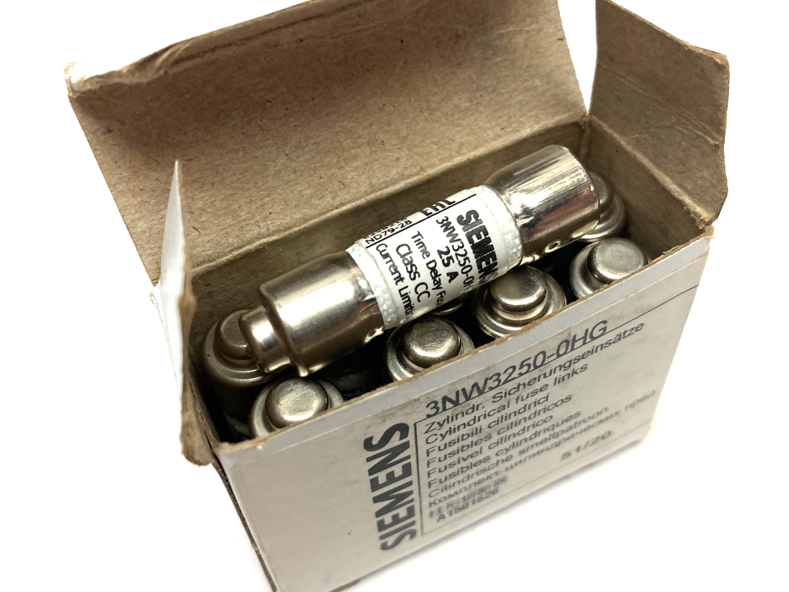 Siemens 3NW3250-0HG SENTRON Cylindrical Fuse, Slow-Blow, 25A, BOX OF 10 - Maverick Industrial Sales