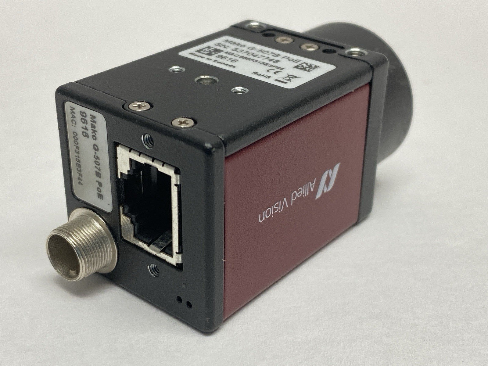 G-507B | Allied Vision Mako PoE GigE Digital Camera 9616 - Used - Maverick Industrial Sales