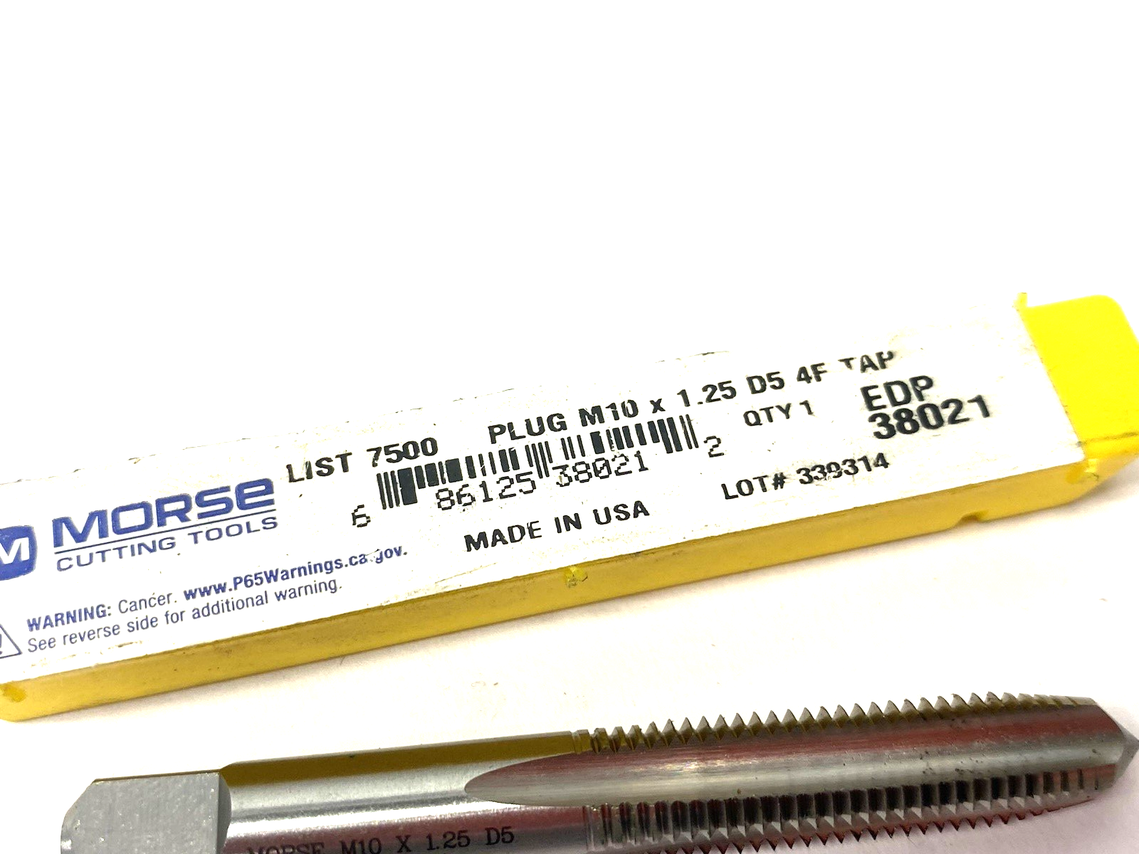 Morse Cutting Tools 38021 Plug Tap 7500 M10 × 1.25 PLUG_D5 - Maverick Industrial Sales