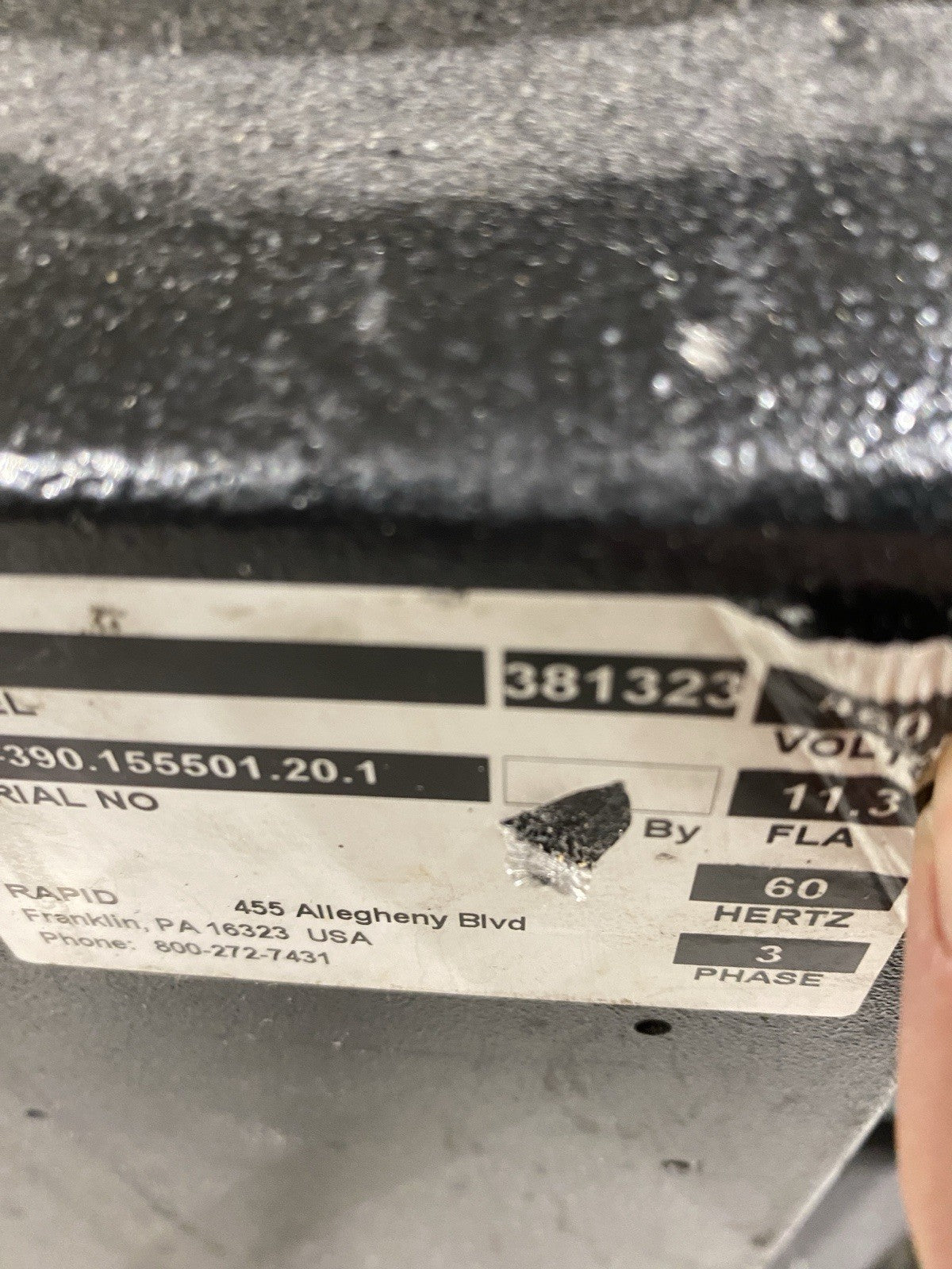 F-19 | Rapid Force Plastic Granulator 480V 3ph Wide Schute - Used - Maverick Industrial Sales