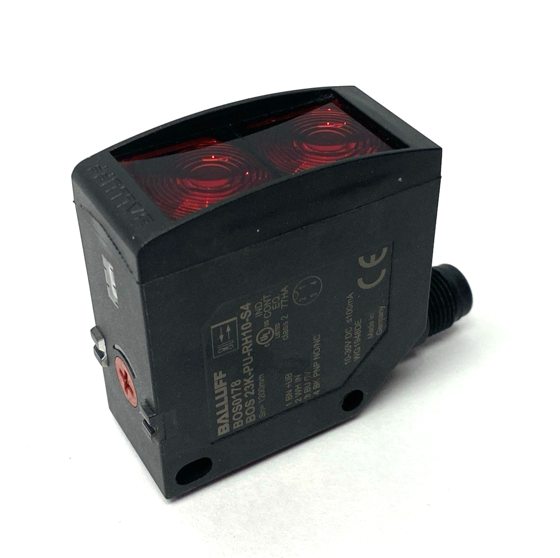 BOS0178 | Balluff Cubic Diffuse Sensor, Diff. types of Light, BOS 23K-PU-RH10-S4 - Used - Maverick Industrial Sales