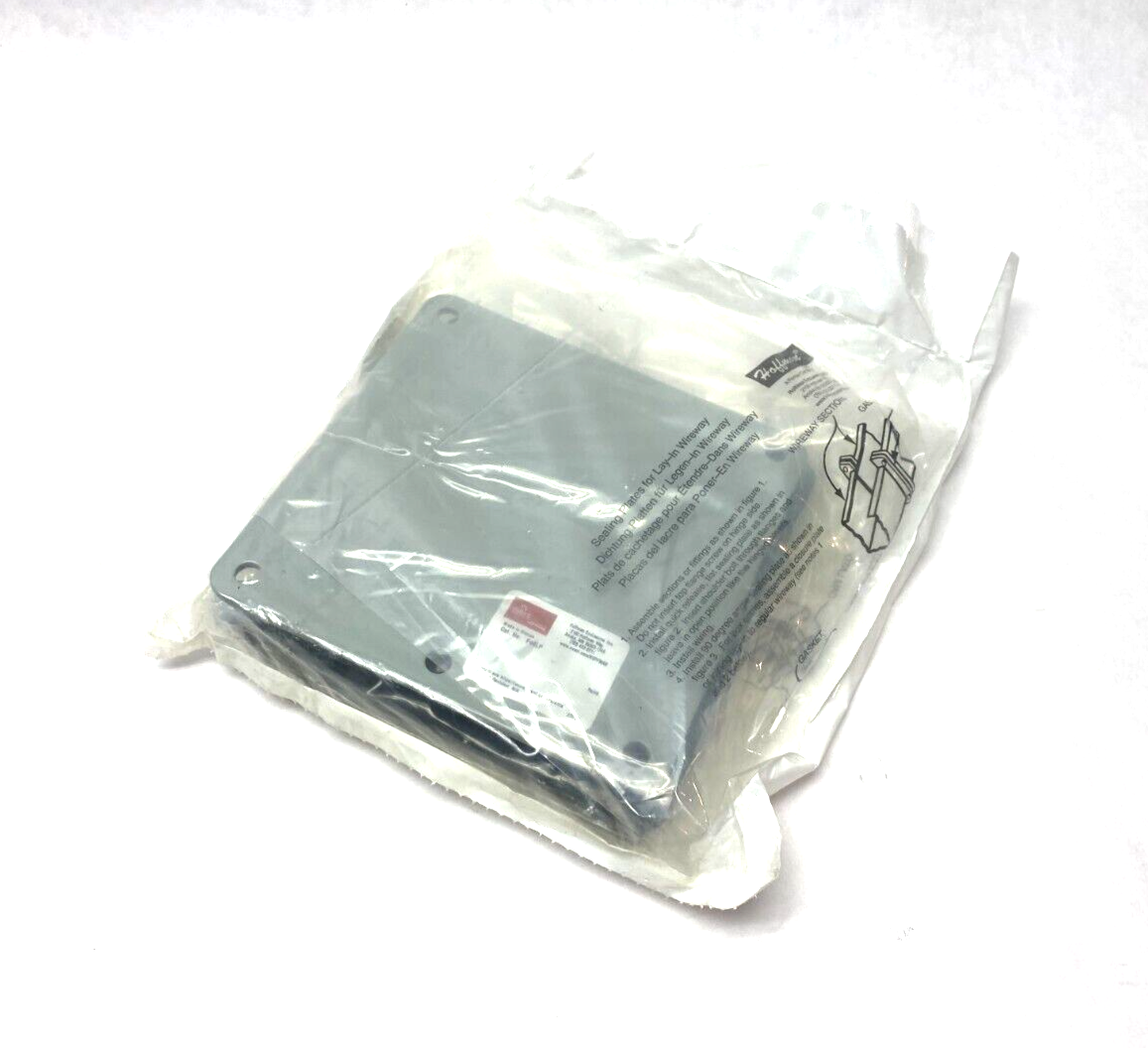Hoffman F44LP nVent Lay-In Closure Plate Hinged Cover 4.00 x 4.00" Gray Steel - Maverick Industrial Sales