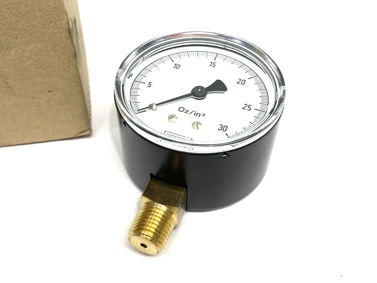 25-200-30 | NoShok Pressure Gauge, Male 1/4" NPT Bottom Conn. Black Steel Case - New – Open box - Maverick Industrial Sales