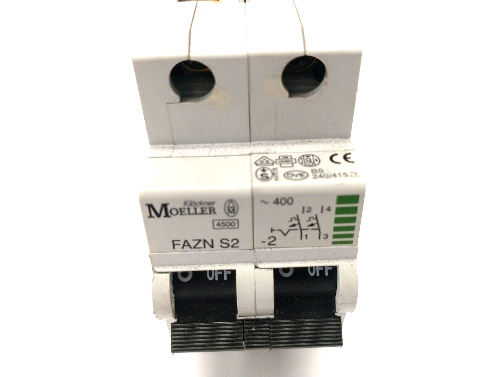 Klockner Moeller FAZNS2-2 Miniature Circuit Breaker 2-Pole 2A 240/415VAC - Maverick Industrial Sales