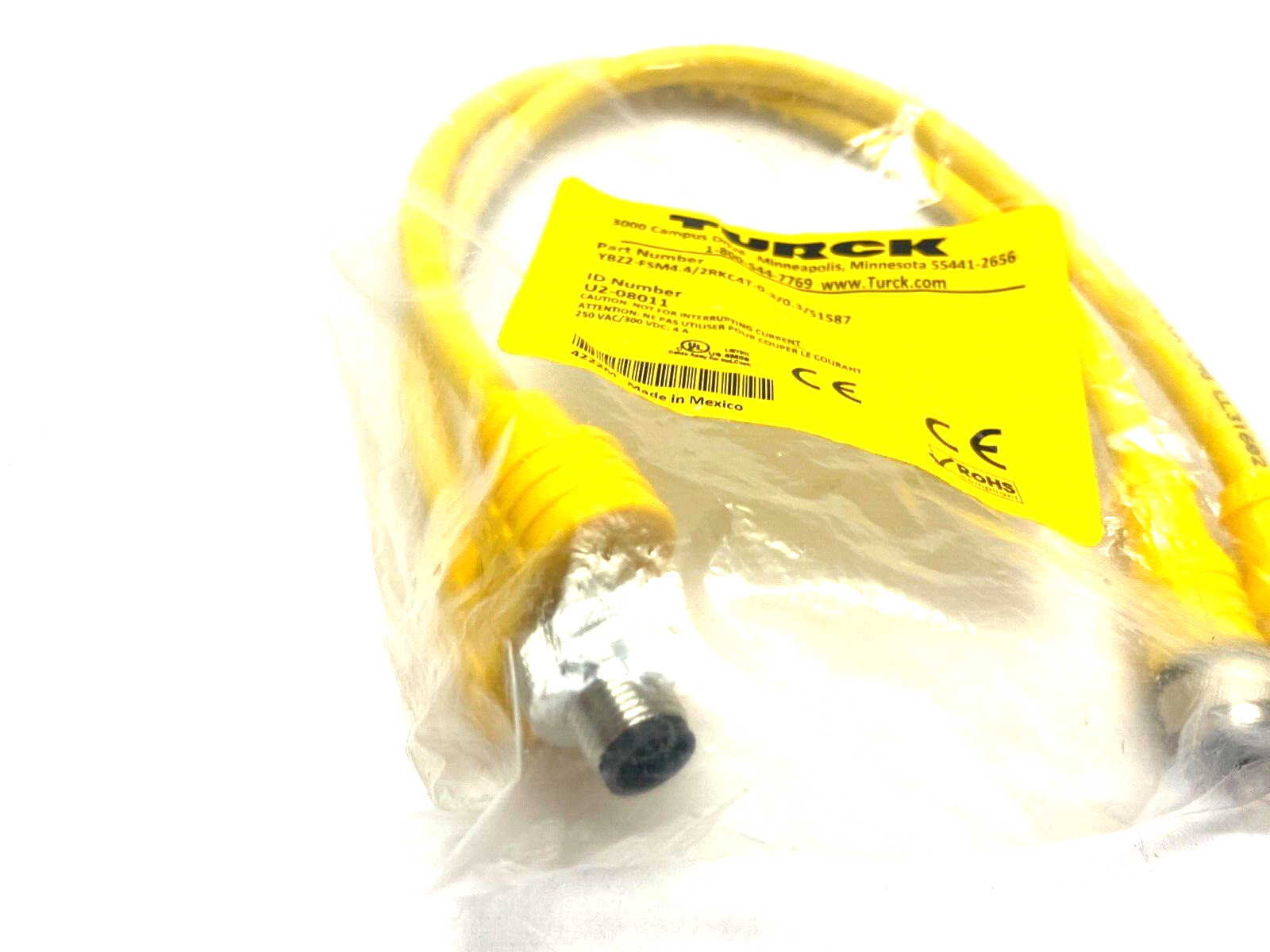 Turck YBZ2-FSM4.4/2RKC4T-0.3/0.3/S1587 Splitter Cordset M12 4-Pin U2-08011 - Maverick Industrial Sales