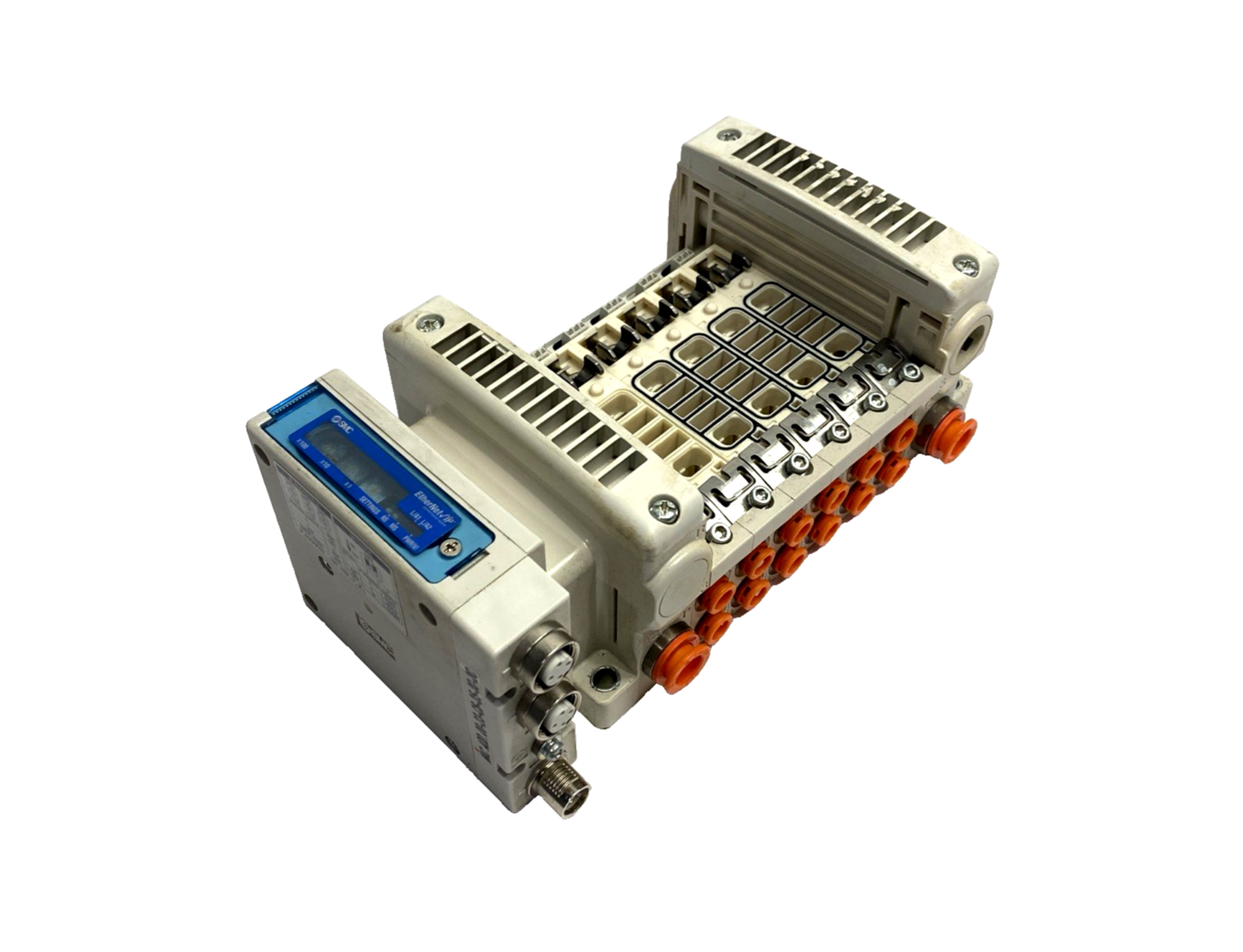 VV5QC21-06N7SEBN-S | SMC Base Mounted Pneumatic Plug-In Valve Manifold, 6-Station - Used - Maverick Industrial Sales