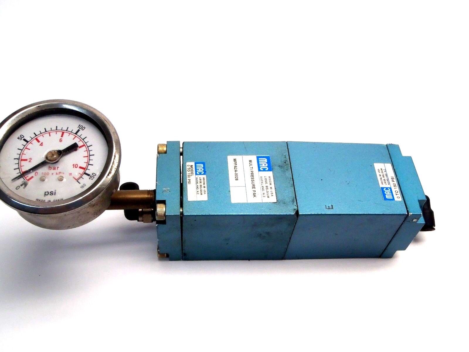 Mac Valves MPPA2A-0028 Multi Pressure Pak w/ Gauge 0-150 PSI. Incomplete - Maverick Industrial Sales