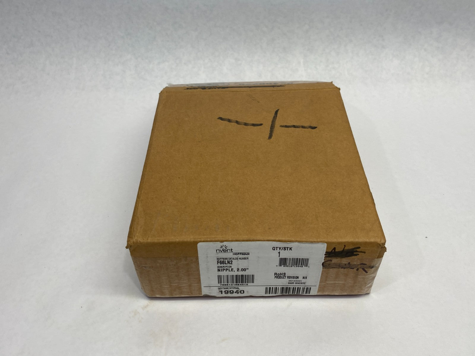 F66LN2 | Hoffman nVent Wireway Nipple Lay-in Hinged Cover 6" x 6" x 2" Gray Steel - New – Open box - Maverick Industrial Sales