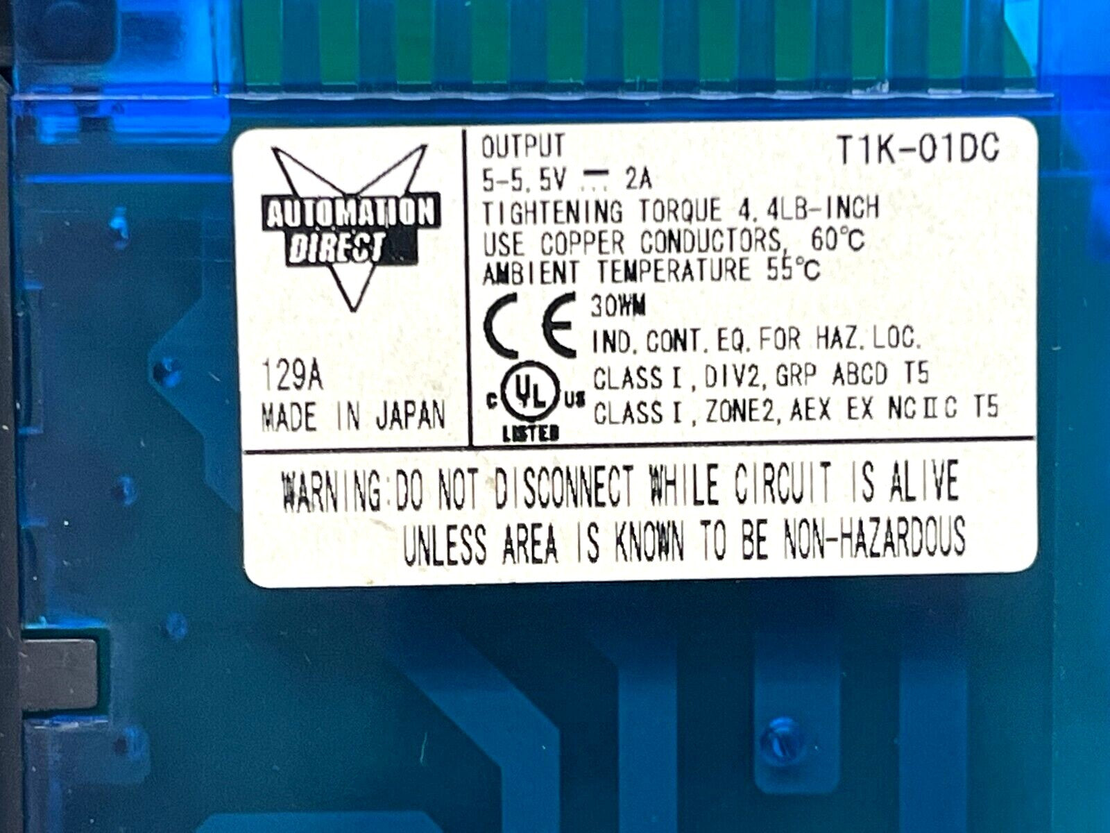 Automation Direct T1K-01DC Terminator I/O DC Power Supply 2A 5-5.5V - Maverick Industrial Sales