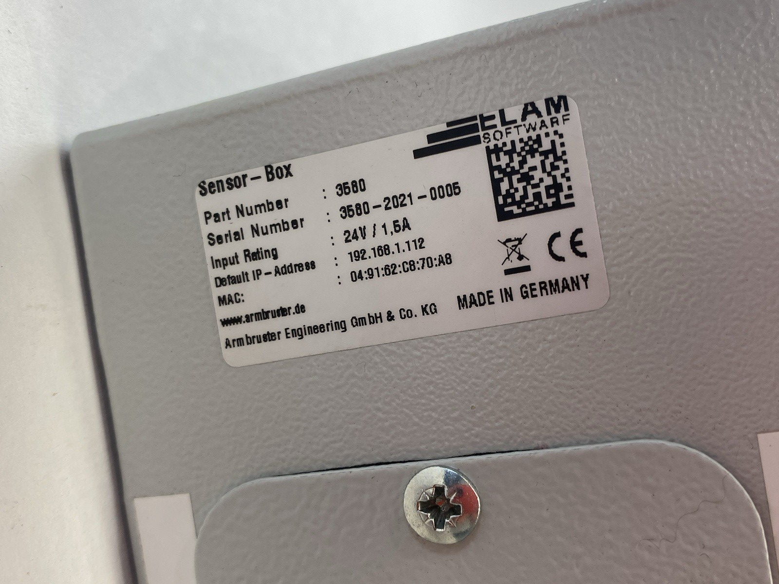 3580 | Armbruster Engineering ELAM Software Sensor Box, Intelligent Data Interface - Used - Maverick Industrial Sales