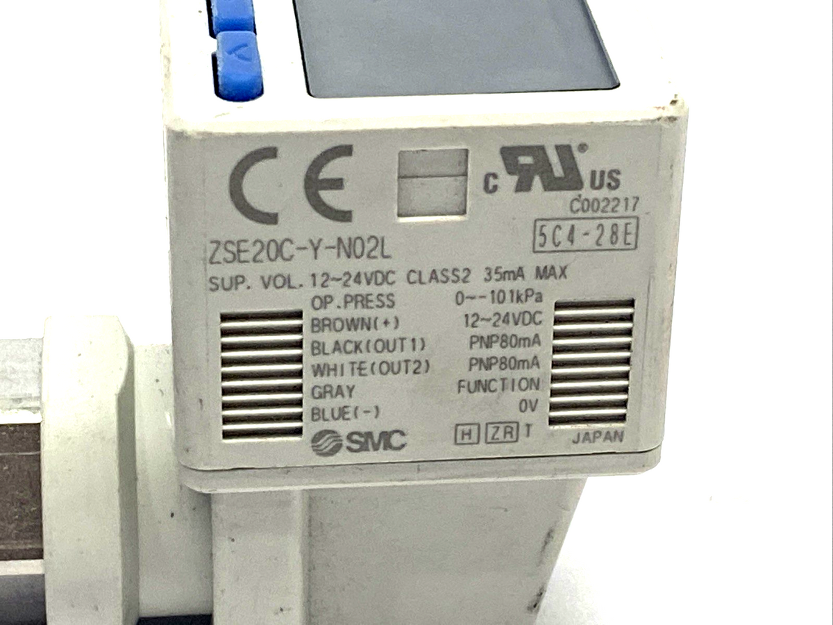 SMC ZSE20C-Y-N02L High Precision Digital Vacuum Switch 1/4" NPT - Maverick Industrial Sales