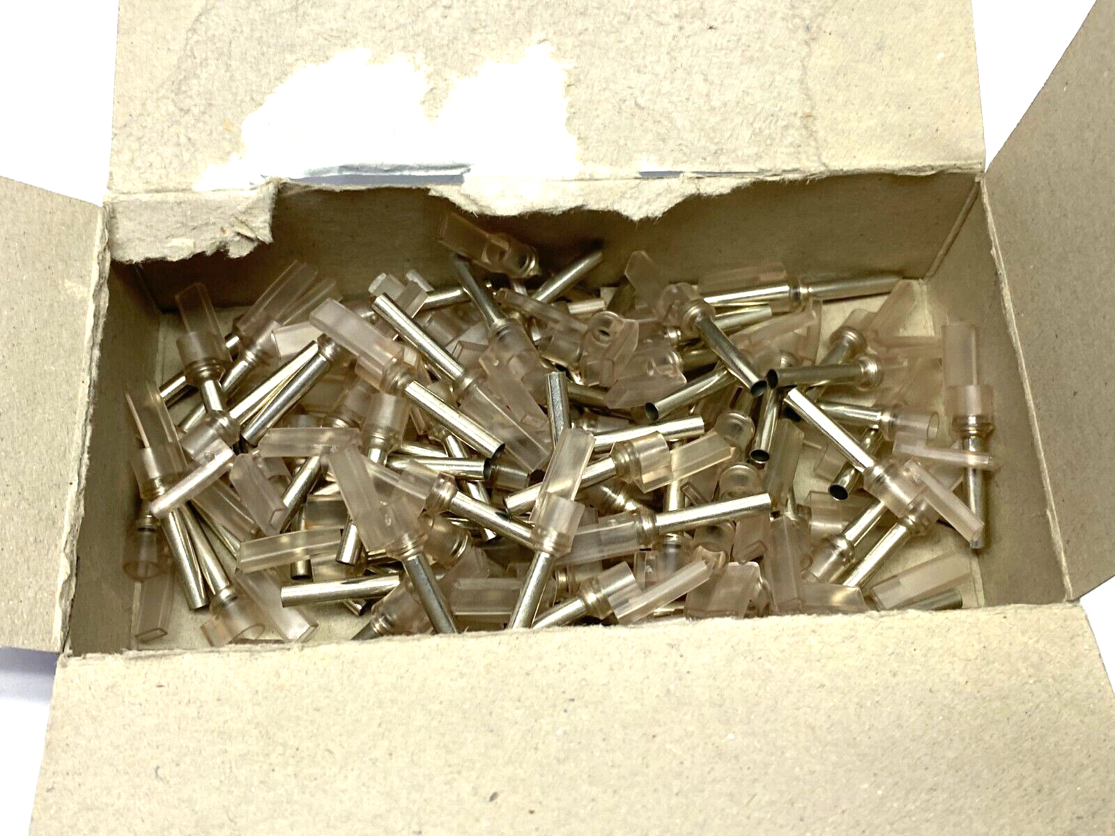 Grafoplast 711/40 17mm Spark Crimp-On Pins for Cable O.D. 4mm OPEN BOX OF 100 - Maverick Industrial Sales