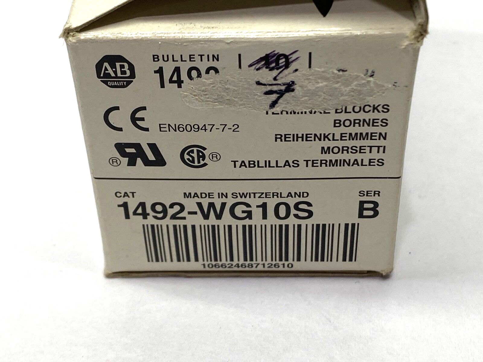 Allen Bradley 1492-WG10S Ser. B Terminal Block LOT OF 7 - New – Open box - Maverick Industrial Sales