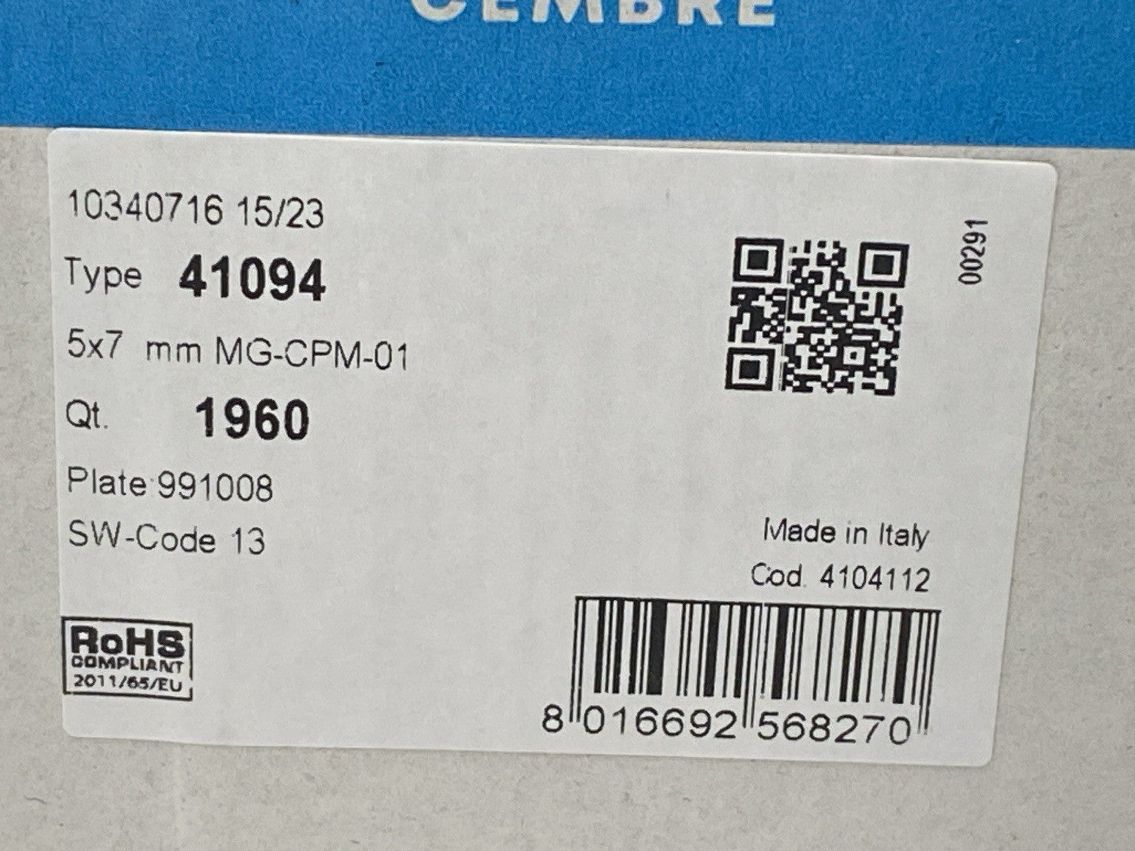 Cembre 41094 Terminal Marker Tags MG-CPM-01 PKG OF 1960 - Maverick Industrial Sales