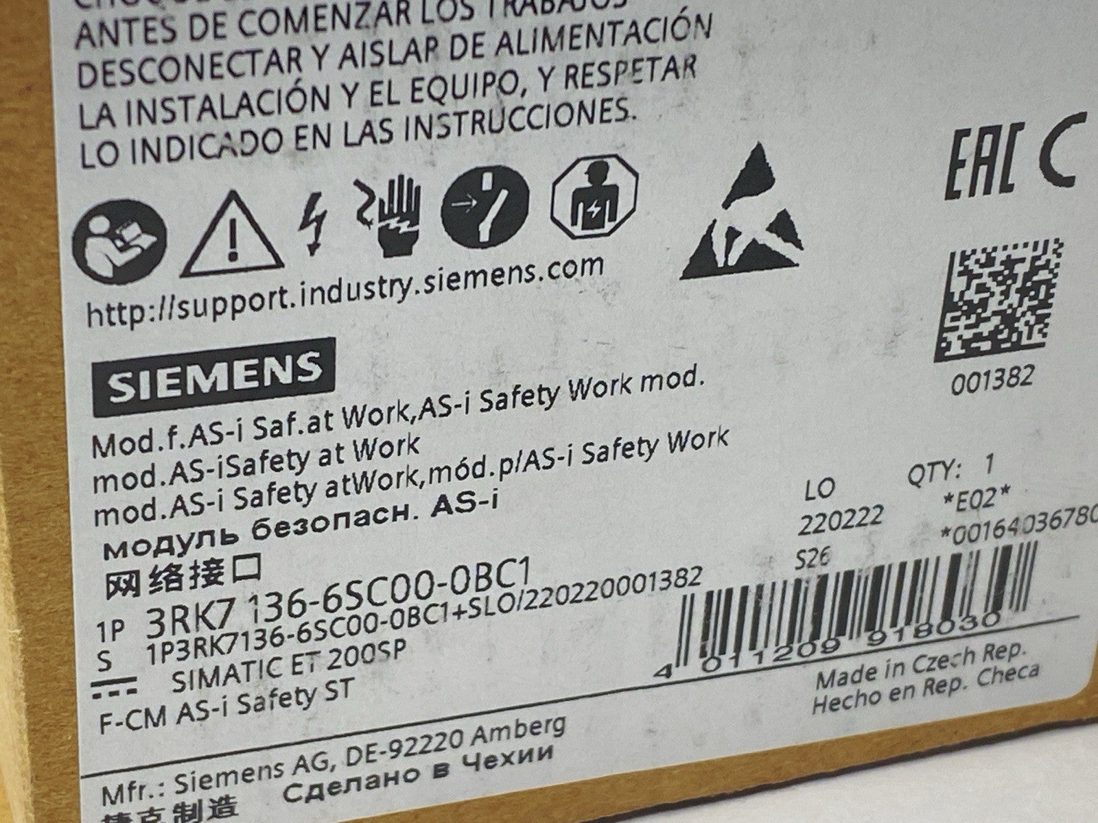 3RK7136-6SC00-0BC1 | Siemens SIMATIC ET 200SP Safety Communication Module - New - Maverick Industrial Sales