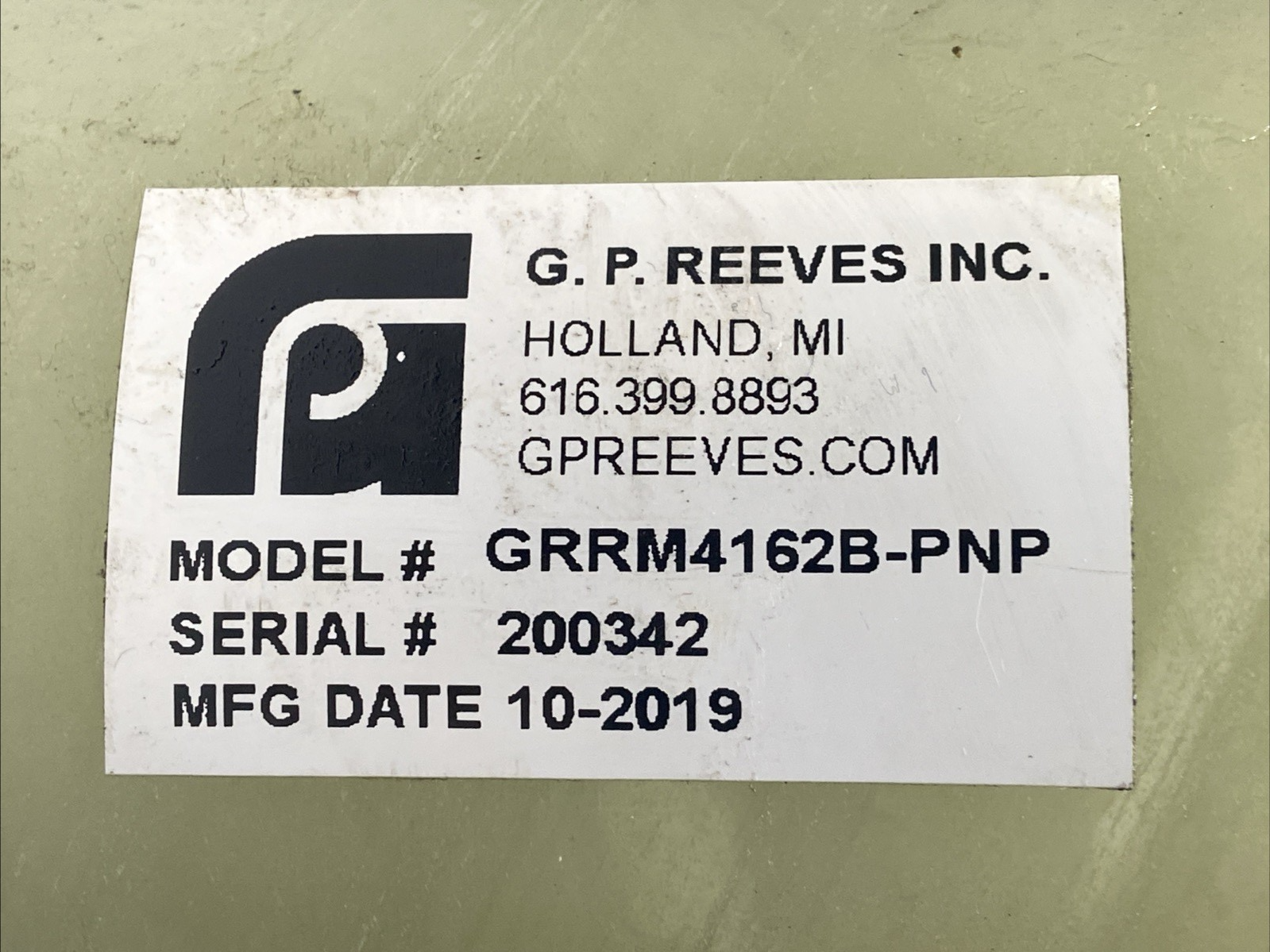 GP Reeves GRRM4162B-PNP Pneumatic Grease Dispenser Tank - Maverick Industrial Sales