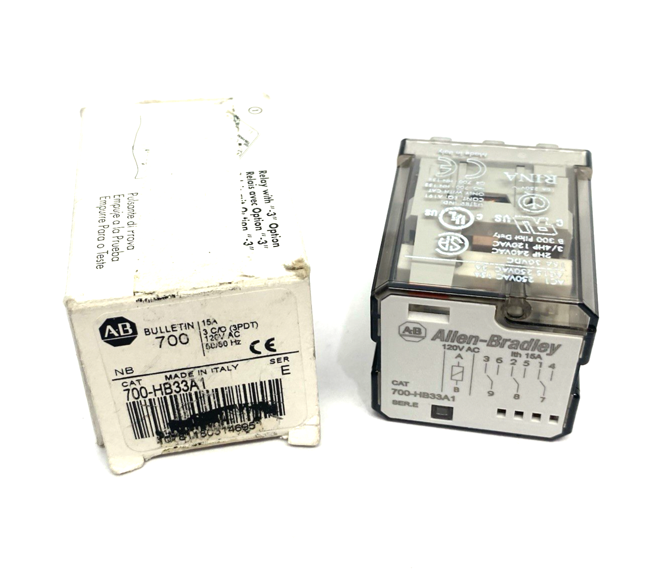 Allen Bradley 700-HB33A1 Ser. E General Purpose Relay, Blade Base - Maverick Industrial Sales