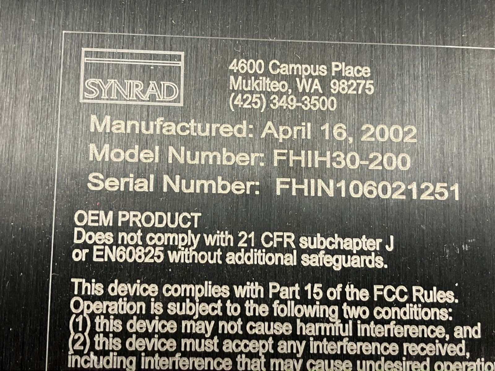 Synrad FHIH30-200 FH Series Index Marking Head - Maverick Industrial Sales