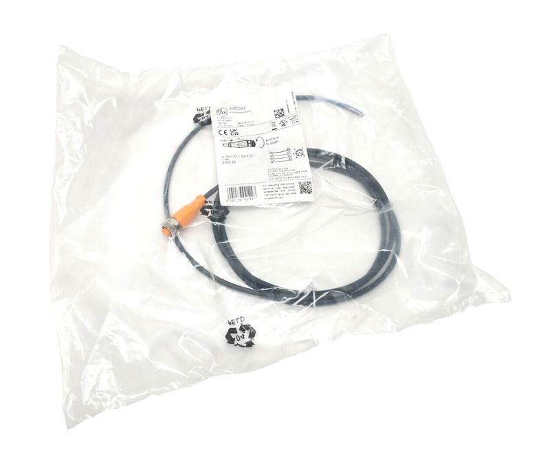 ifm EVC001 Female Cordset M12 4-Pin 2m ADOGH040MSS0002H04 LOT OF 2 - Maverick Industrial Sales