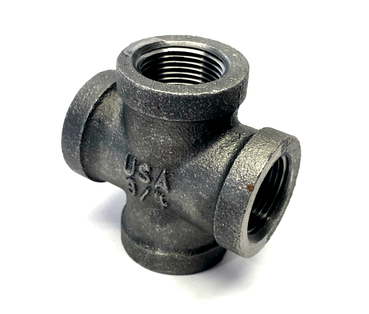 FBCR3/4 | Ward Equal Cross Pipe Fitting 3/4" NPT Female, 150 PSI, Iron LOT OF 5 - New Other - Maverick Industrial Sales