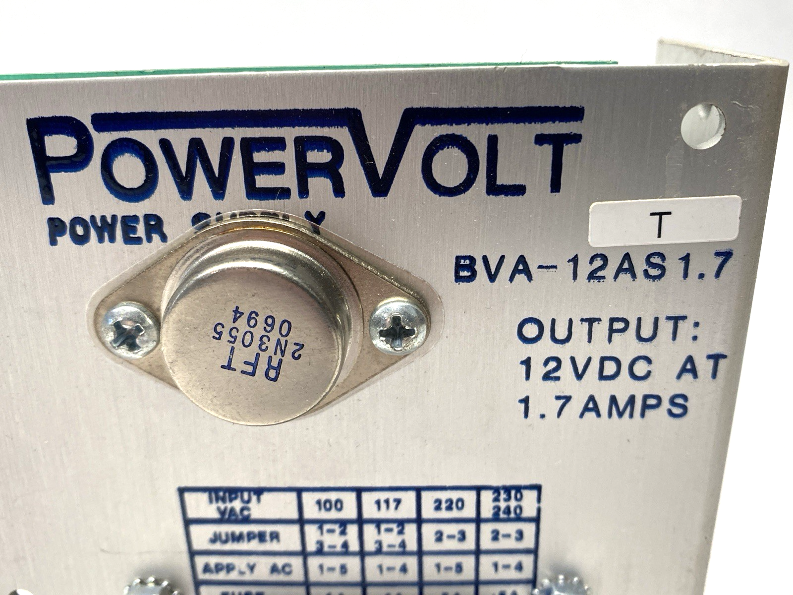 BVA-12AS1.7 | Powervolt DC Power Supply 20VA - Used - Maverick Industrial Sales
