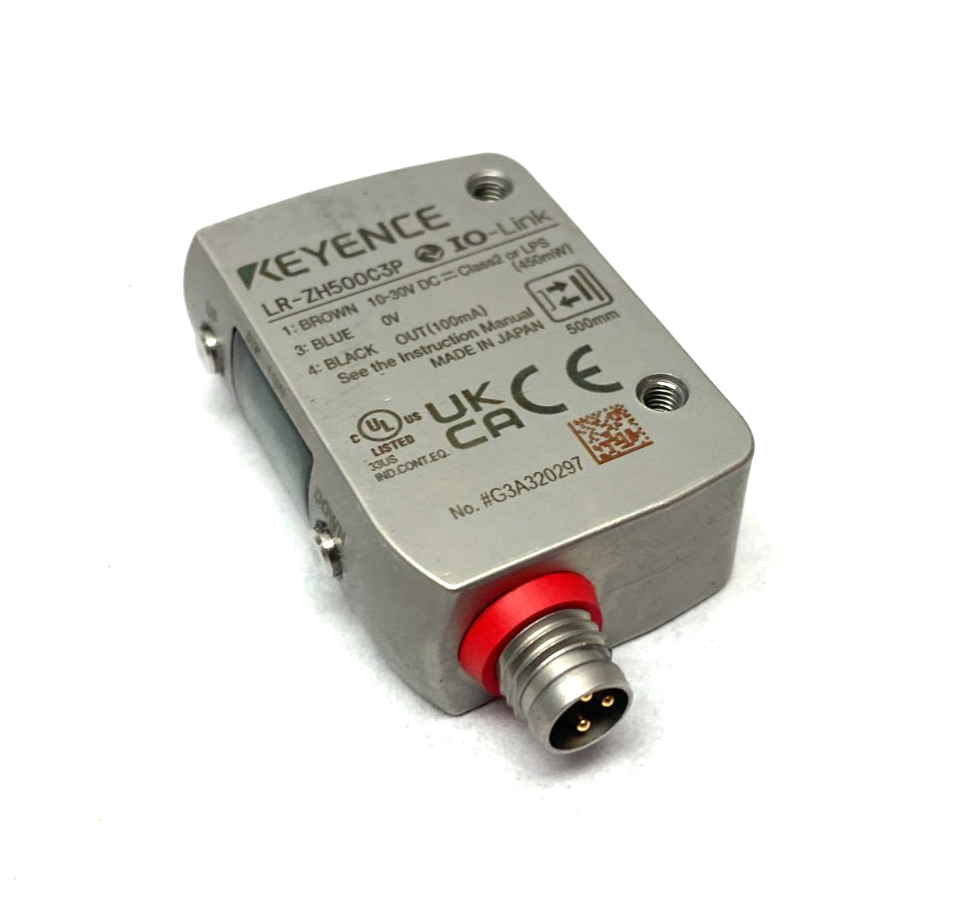 Keyence LR-ZH500C3P Self-Contained Cmos Laser Sensor M8 Connector Type 500mm - Maverick Industrial Sales